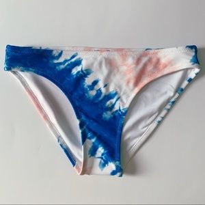 Aerie Tie Dye Swim Bottoms Blue/Peach